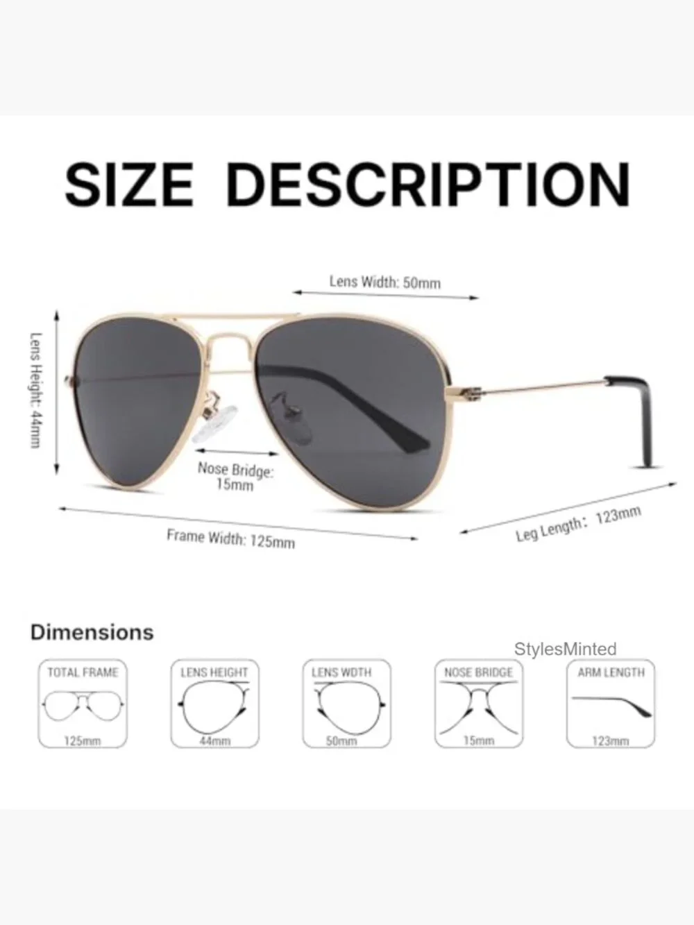 Kids Aviator Sunglasses UV400 Protection Metal Frame Unbreakable Toddler